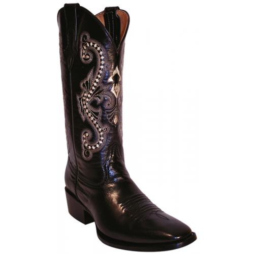 Ferrini 11041-04 Black Genuine Cowhide Exotic Boots